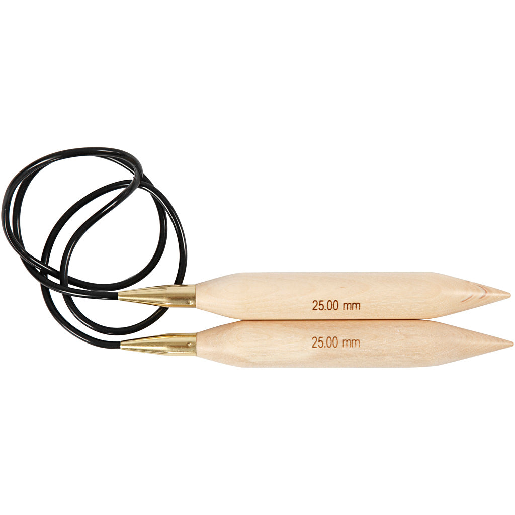 Circular Knitting Needle, L: 150 cm, size 25 mm
