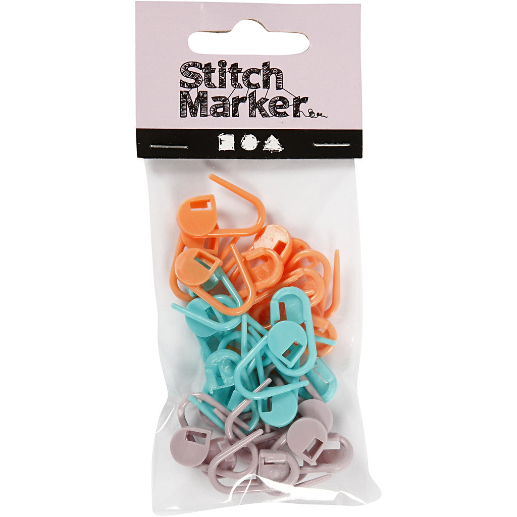 Stitch Marker, L: 22 mm, light blue, 30 pc/ 1 pack [HOB-42207]