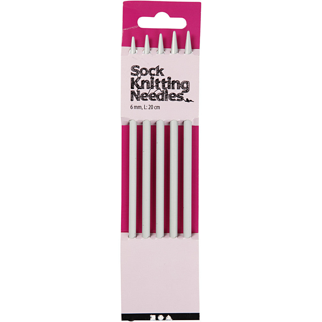 Knitting needles, L: 20 cm, size 6 mm, 1 set [HOB-42263]