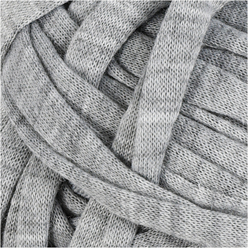Spaghetti Yarn, L: 35 M, ca. 10 mm, grey, 100 g/ 1 ball [HOB-42408]