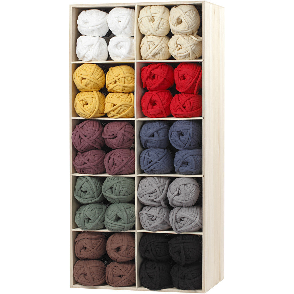 Cotton tube yarn, L: 45 m, assorted colours, 100 ball/ 1 pack [HOB-42500]