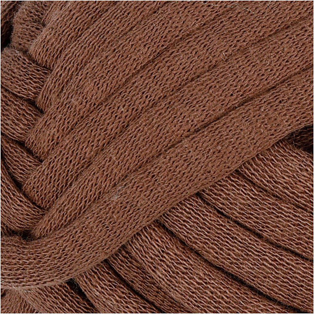 Cotton Tube Yarn, L: 45 M, needle 10-12, brown, 100 g/ 1 ball [HOB-42509]
