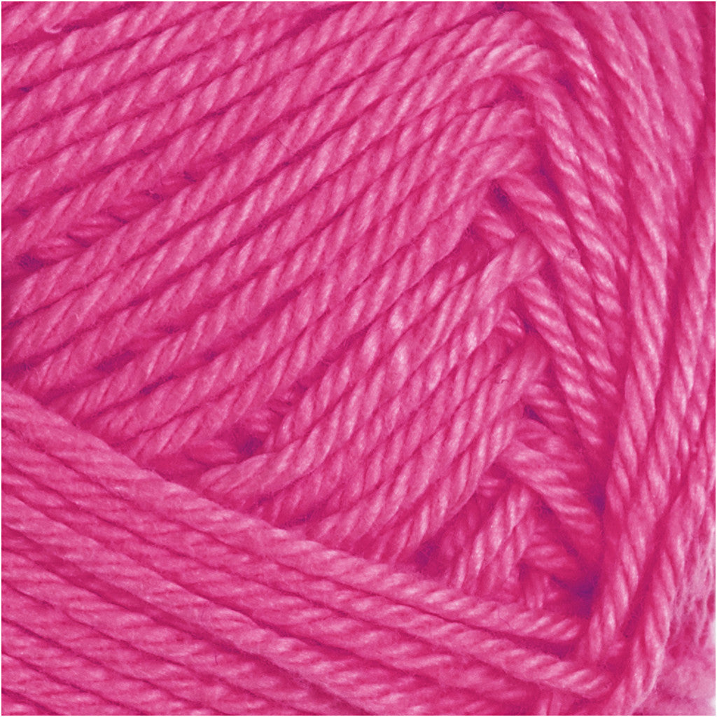 Cotton Yarn, no. 8/4, L: 170 M, needle 3-3,5, pink, 50 g/ 1 ball [HOB-431230]