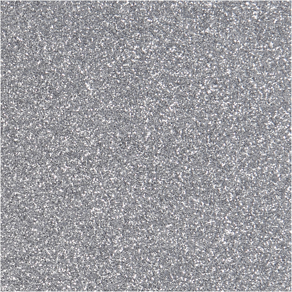 Iron On Foil, A5, sheet 148x210 mm, glitter, silver, 1 sheet [HOB-44327]