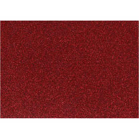 Iron On Foil, A5, sheet 148x210 mm, glitter, red, 1 sheet [HOB-44331]