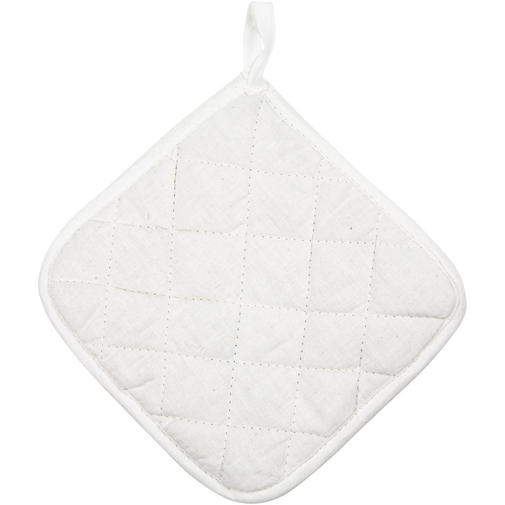 Pot Holders, size 20x20 cm, 145 g, white, 4 pc/ 1 pack [HOB-444601]