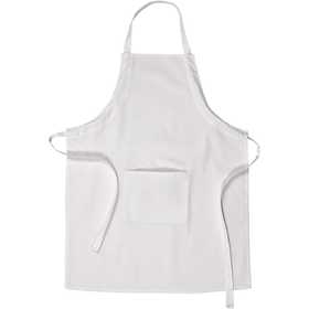 Apron, L: 84 cm, W: 65 cm, size M-XL cm, 210 g, white, 1 pc [HOB-444640]