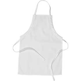 Apron, L: 61 cm, W: 43 cm, size 4-6 years, 210 g, white, 1 pc [HOB-445921]