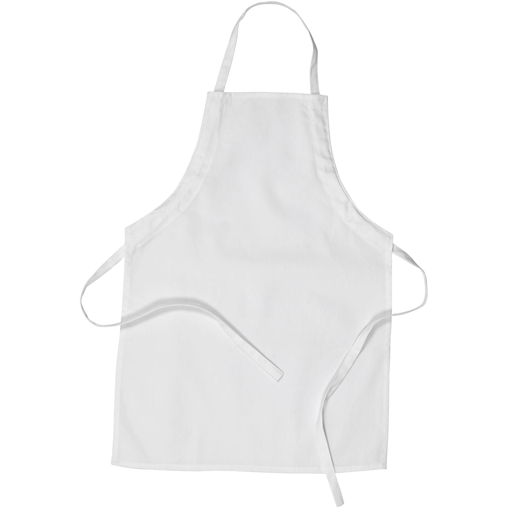 Apron, L: 61 cm, W: 43 cm, size 4-6 years, 210 g, white