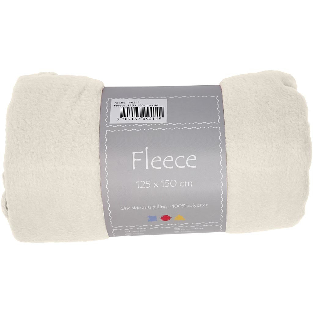 Fleece, L: 125 cm, W: 150 cm, 200 g, off-white, 1 pc [HOB-44620]