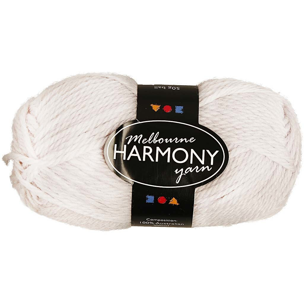 Melbourne Wool Yarn, L: 92 M, off-white, 50 g/ 1 ball [HOB-44710]