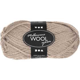 Melbourne Wool Yarn, L: 92 M, beige, 50 g/ 1 ball [HOB-44712]