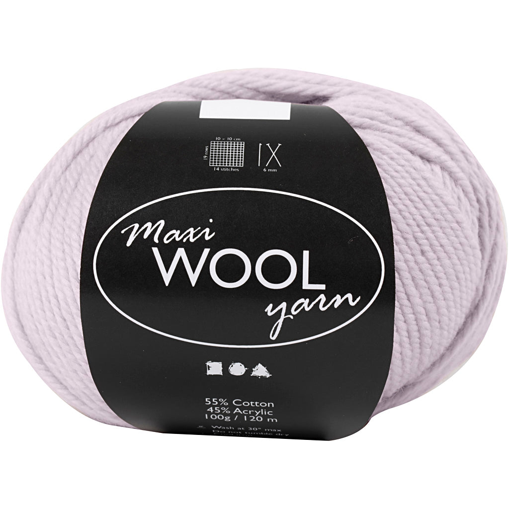 Wool Yarn, L: 125 M, dusty rose, 100 g/ 1 ball [HOB-447404]