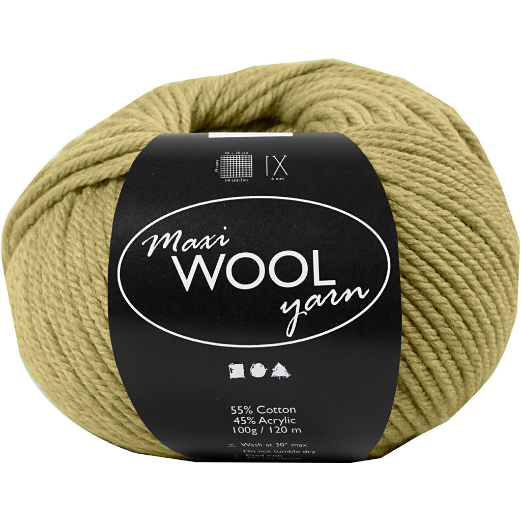 Wool Yarn, L: 125 M, light green, 100 g/ 1 ball [HOB-447414]