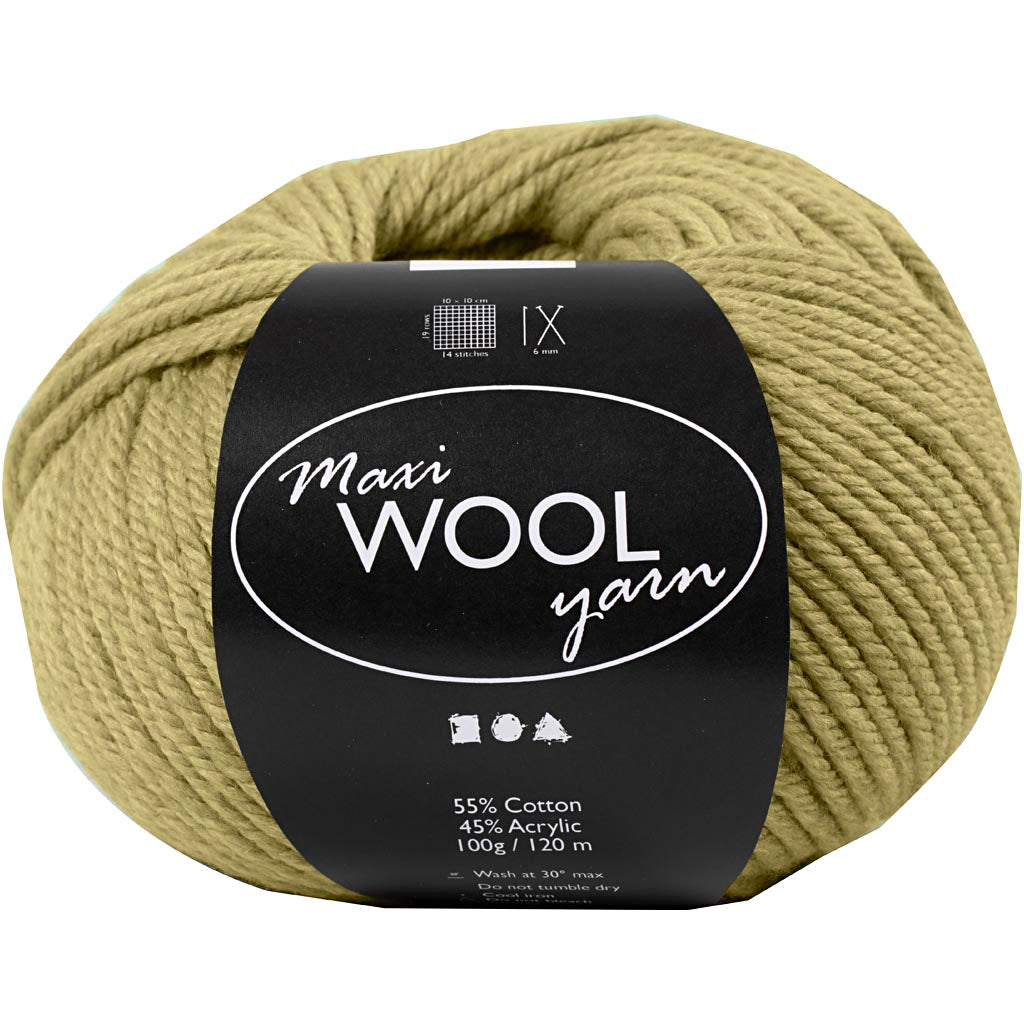 Wool Yarn, L: 125 M, light green, 100 g/ 1 ball [HOB-447414]