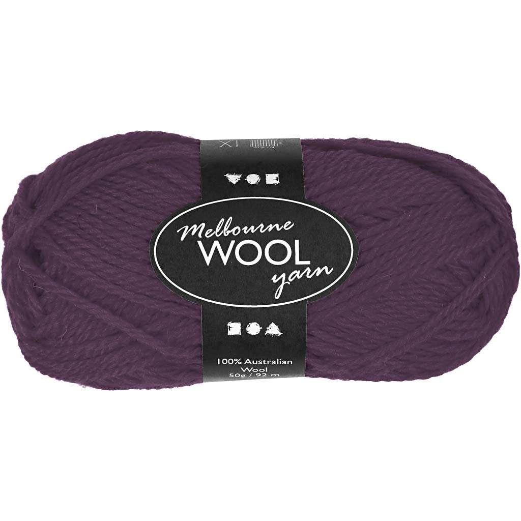Melbourne Wool Yarn, L: 92 M, purple, 50 g/ 1 ball [HOB-44780]