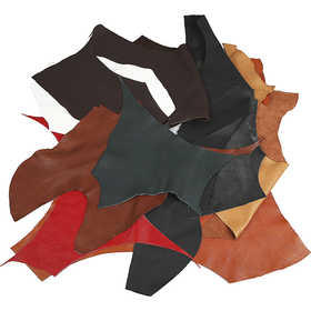 Real Leather, thickness 1,0-1,2 mm, Colour may vary,Content may vary , assorted colours, 2 kg/ 1 pack [HOB-44915]