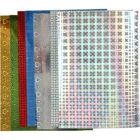 Holographic Paper, A4, sheet 210x297 mm, 120 g, 8 ass sheets/ 1 pack [HOB-449470]