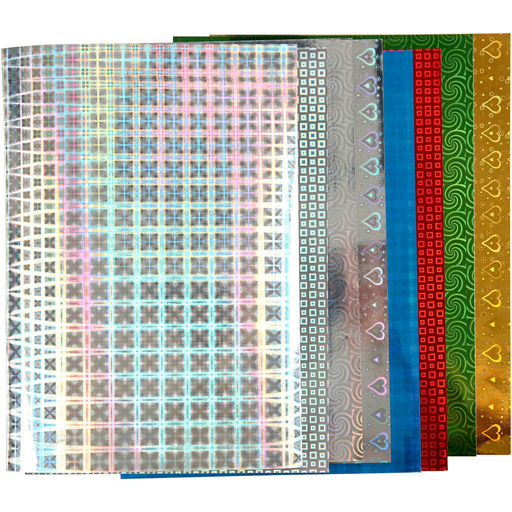 Holographic Paper, A4, sheet 210x297 mm, 120 g, 80 ass sheets/ 1 pack [HOB-44947]