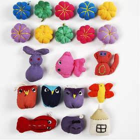 Mini Fabric Animals, size 20-35 mm, 40 pc/ 1 pack [HOB-44951]