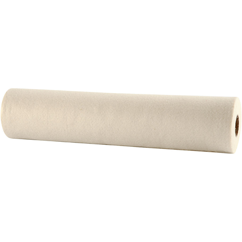 Craft felt, W: 45 cm, thickness 1,5-2 mm, 180-200 g, off-white, 5 m/ 1 roll [HOB-45003]