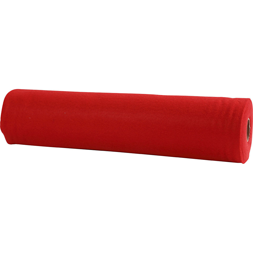 Craft felt, W: 45 cm, thickness 1,5-2 mm, 180-200 g, red, 5 m/ 1 roll [HOB-45012]