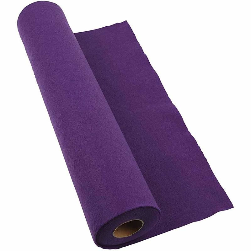 Craft felt, W: 45 cm, thickness 1,5-2 mm, 180-200 g, purple, 5 m/ 1 roll [HOB-45018]