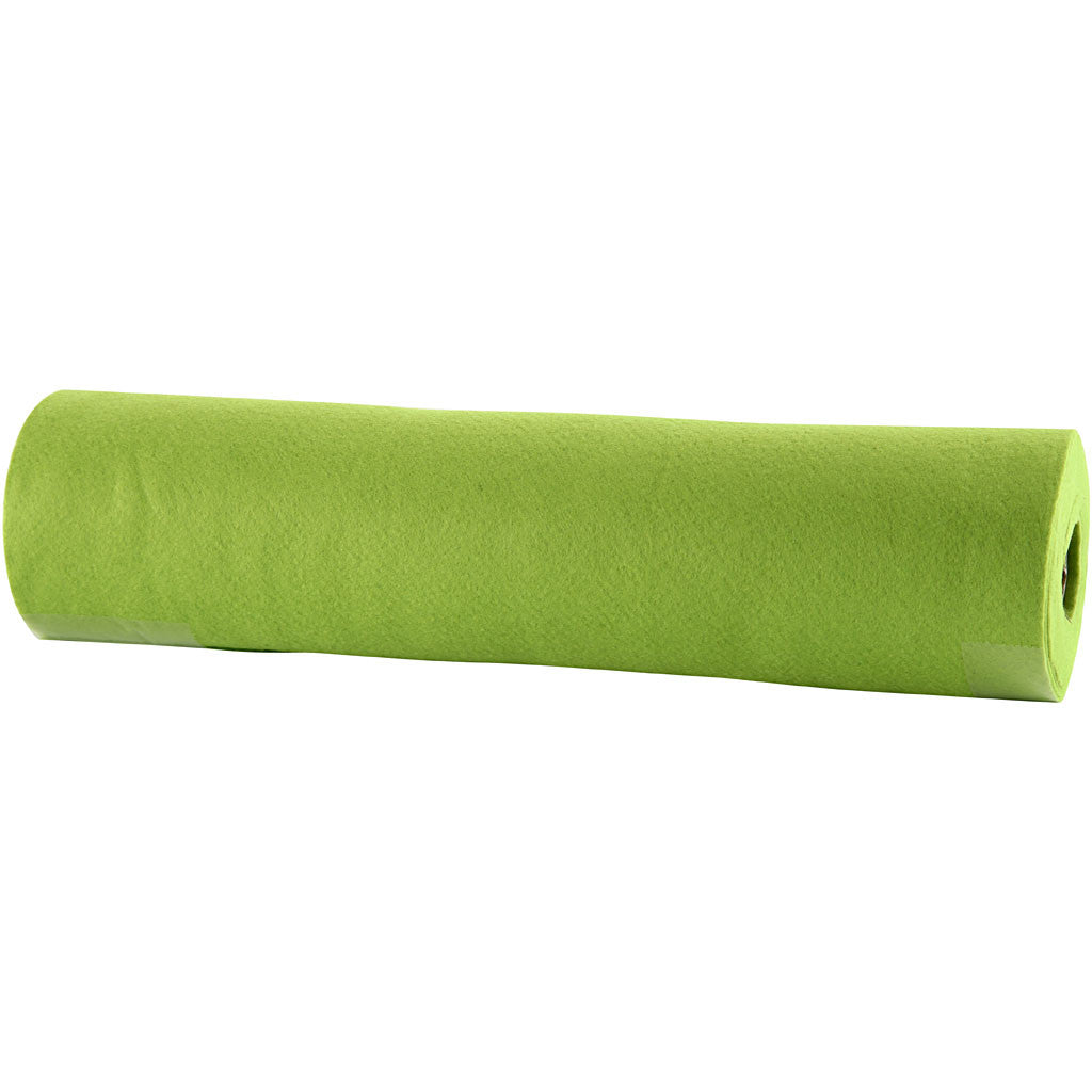 Craft felt, W: 45 cm, thickness 1,5-2 mm, 180-200 g, light green, 5 m/ 1 roll [HOB-45024]