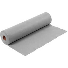 Craft felt, W: 45 cm, thickness 1,5-2 mm, 180-200 g, grey, 5 m/ 1 roll [HOB-45034]