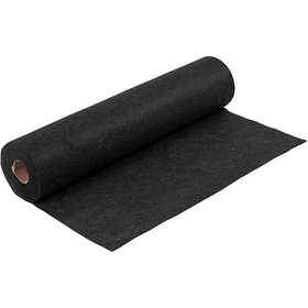 Craft felt, W: 45 cm, thickness 1,5-2 mm, textured, 180-200 g, black, 5 m/ 1 roll [HOB-45038]