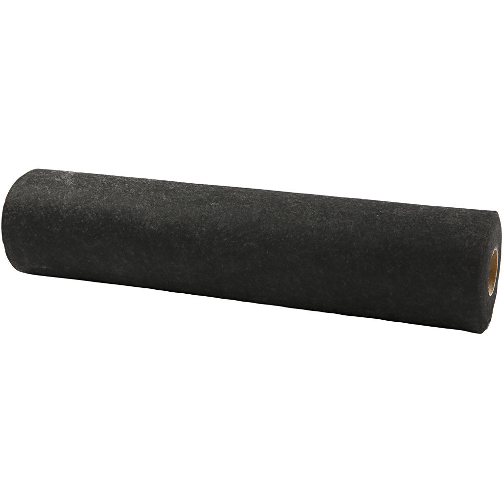Craft felt, W: 45 cm, thickness 1,5-2 mm, textured, 180-200 g, black, 5 m/ 1 roll [HOB-45038]
