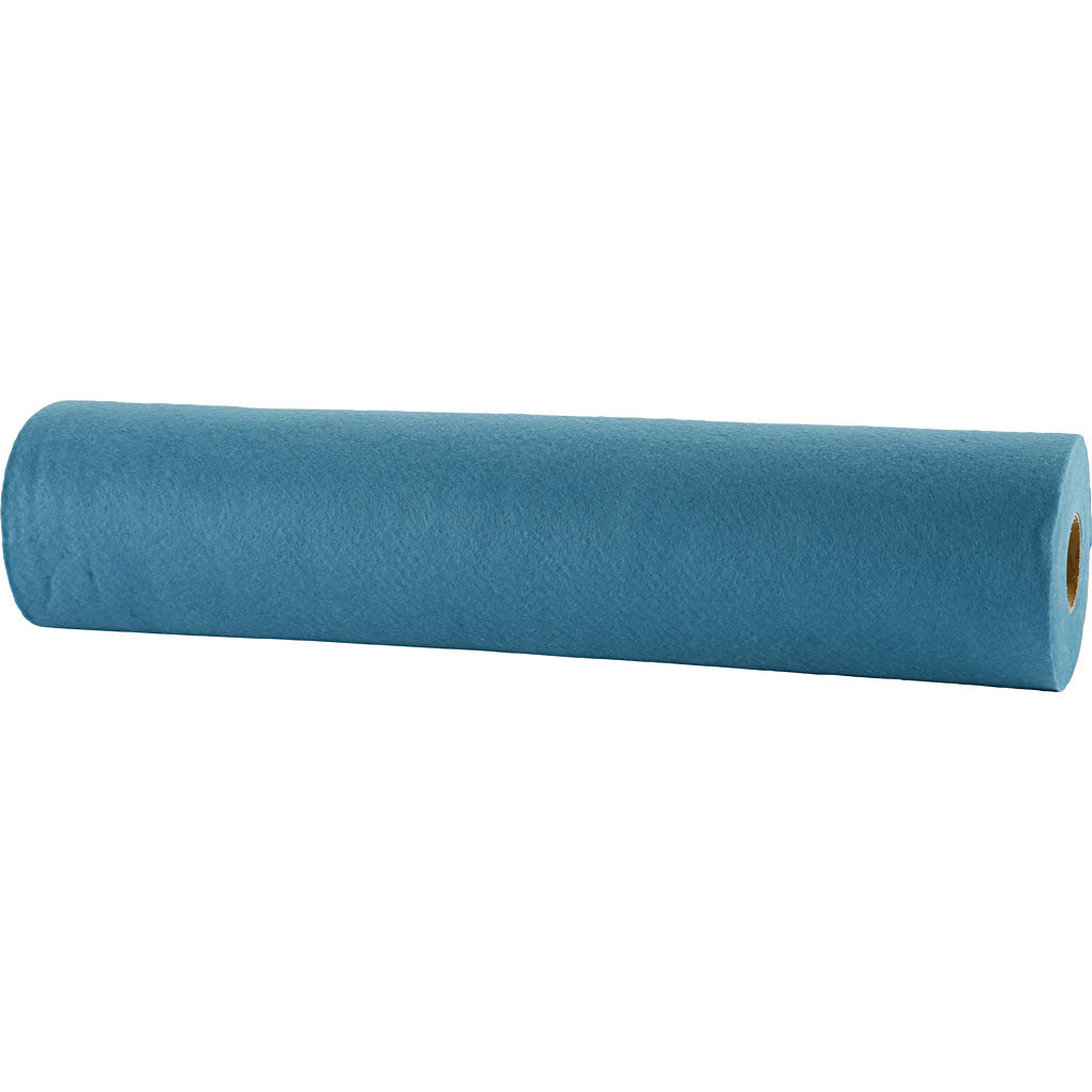 Craft felt, W: 45 cm, thickness 1,5-2 mm, 180-200 g, turquoise, 5 m/ 1 roll [HOB-45041]
