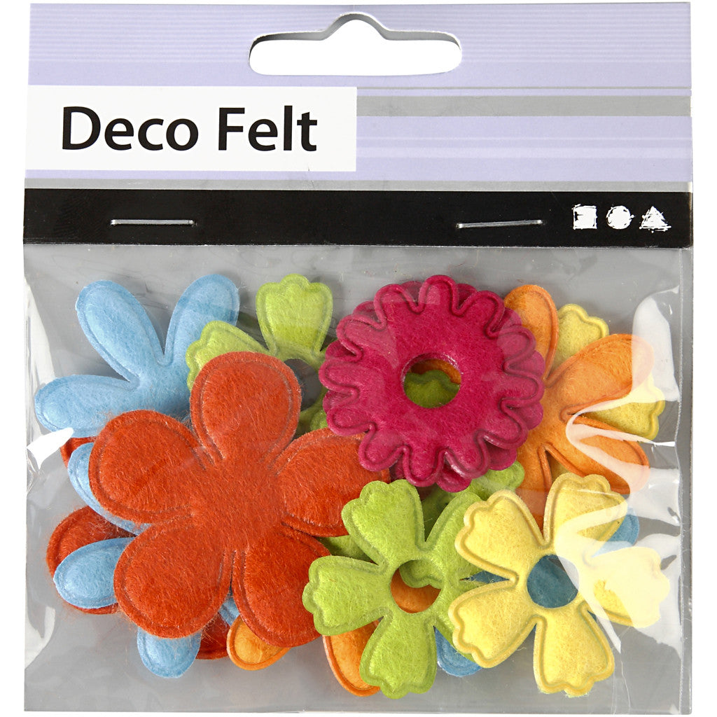 Felt Flowers, size 35x45 mm, thickness 1,2 mm, 16 pc/ 1 pack [HOB-450731]