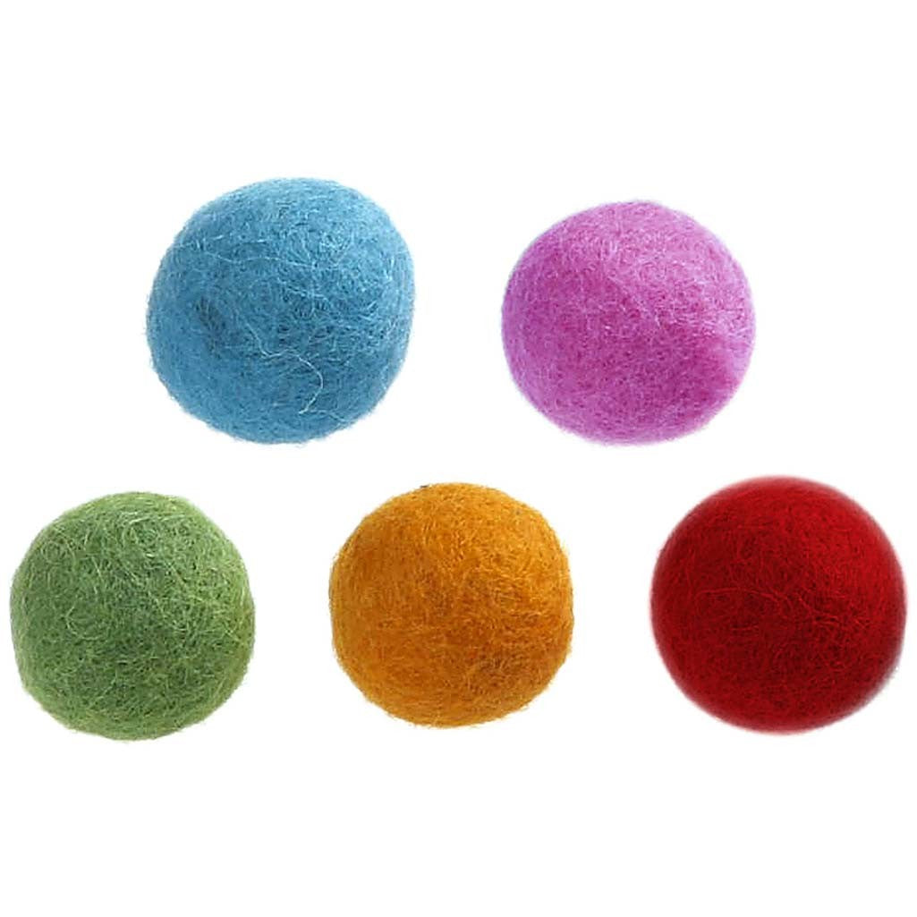 Felt Balls, dia. 20 mm, bold colours, 64 pc/ 1 pack [HOB-45137]
