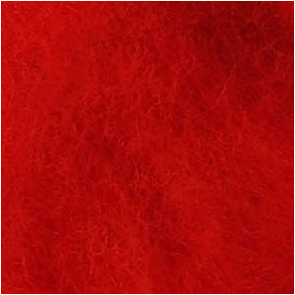 Carded Wool, red, 100 g/ 1 bundle [HOB-451760]