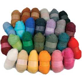 Carded Wool, assorted colours, 26x25 g/ 1 pack [HOB-45199]
