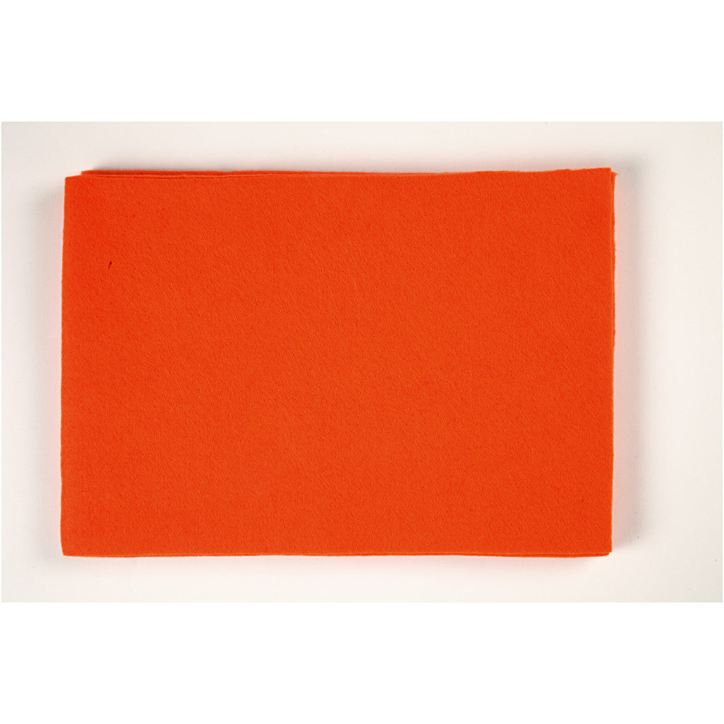Craft Felt, sheet 42x60 cm, thickness 3 mm, orange, 1 sheet [HOB-45228]