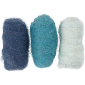 Carded Wool, blue harmony, 3x10 g/ 1 pack [HOB-45335]