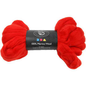 Merino Wool, thickness 21 my, christmas red, 100 g/ 1 pack [HOB-46019]