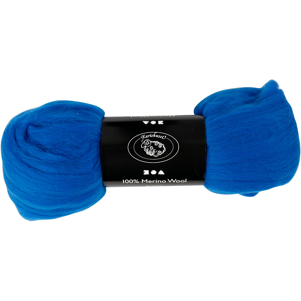 Merino Wool, thickness 21 my, cobalt blue, 100 g