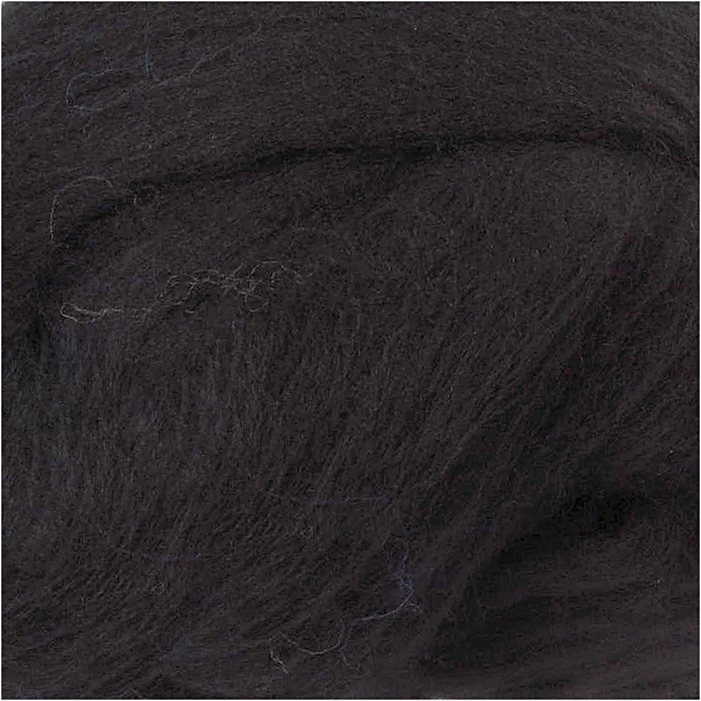 Merino Wool, thickness 21 my, black, 100 g/ 1 pack [HOB-46053]