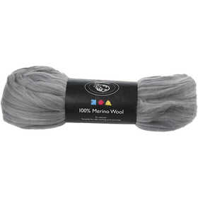 Merino Wool, thickness 21 my, grey, 100 g/ 1 pack [HOB-46084]