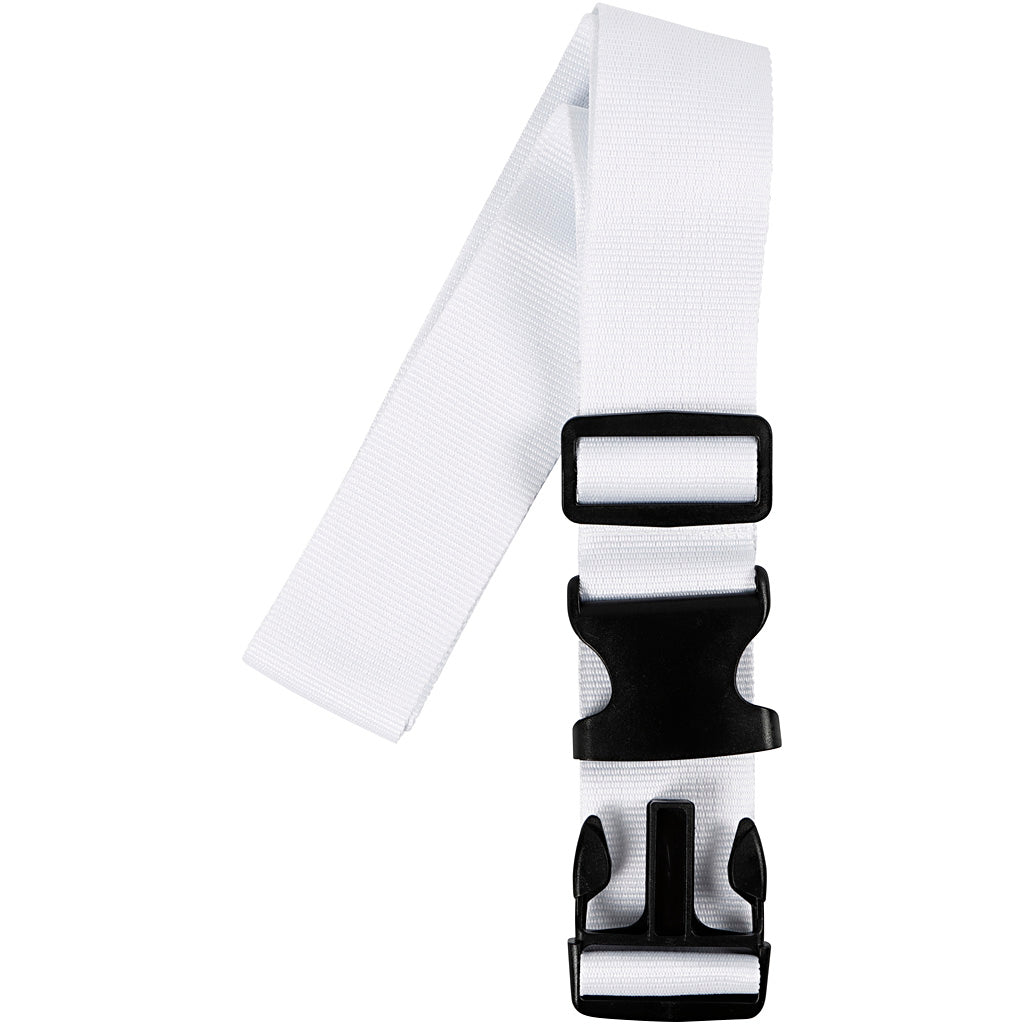 Luggage Strap, W: 5 cm, size 92-164 cm, white, 1 pc [HOB-474371]