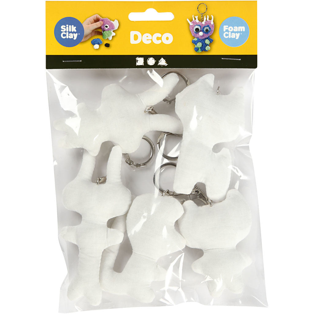Fabric Figures with key rings, H: 6-10 cm, 5 pc/ 1 pack [HOB-49503]
