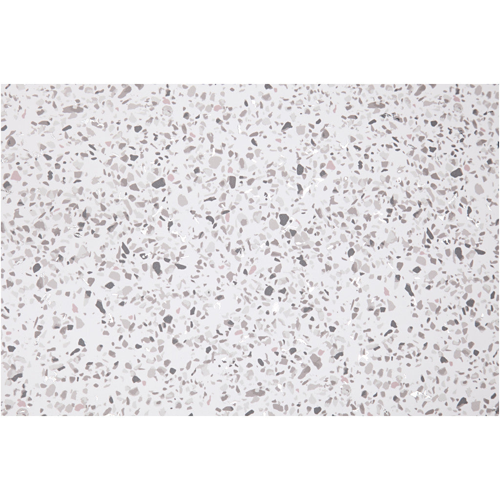 Faux Leather Paper, W: 49,5 cm, foil,printed, 350 g, white, 1 m/ 1 roll [HOB-498832]