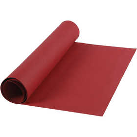 Faux Leather Paper, W: 50 cm, one coloured, 350 g, red, 1 m/ 1 roll [HOB-498946]