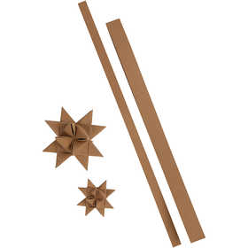 Star strips, L: 44+78 cm, W: 15+25 mm, 350 g, beige, 24 strips/ 1 pack [HOB-498950]