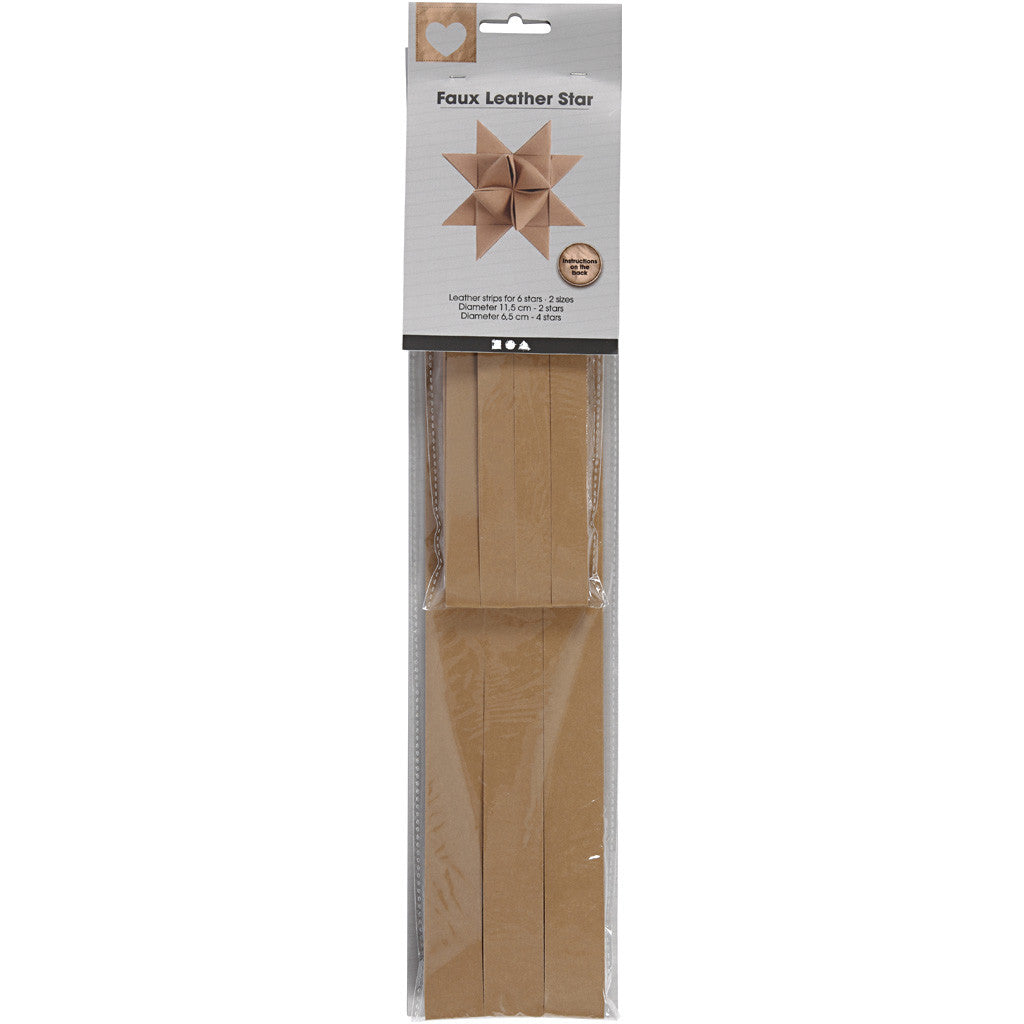 Star strips, L: 44+78 cm, W: 15+25 mm, 350 g, beige, 24 strips/ 1 pack [HOB-498950]