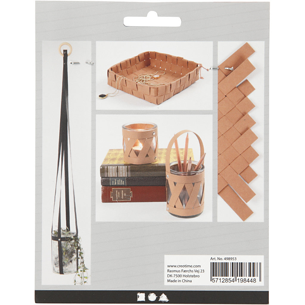 Weaving strips, W: 15 mm, thickness 0,55 mm, light brown, 9.50 m/ 1 roll [HOB-498953]