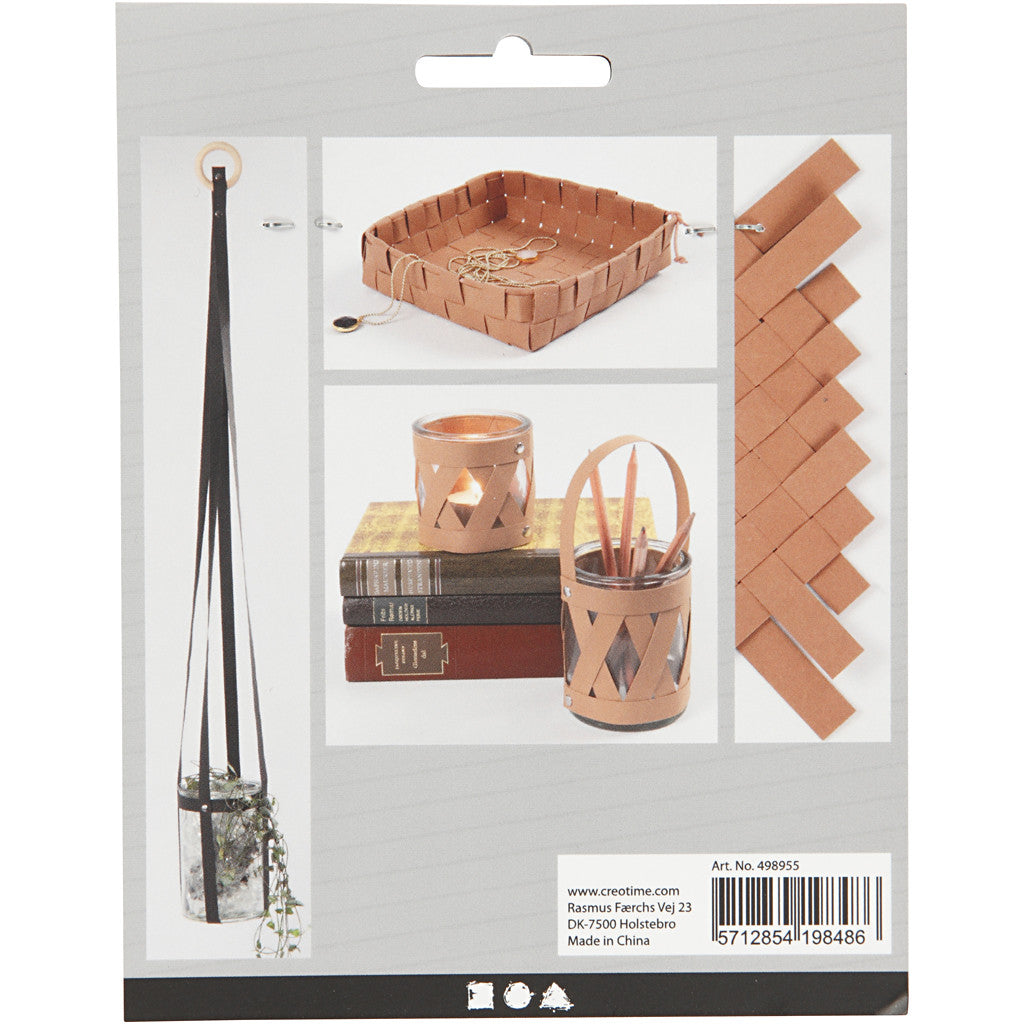 Weaving strips, W: 15 mm, thickness 0,55 mm, light brown, 9.50 m/ 1 roll [HOB-498955]